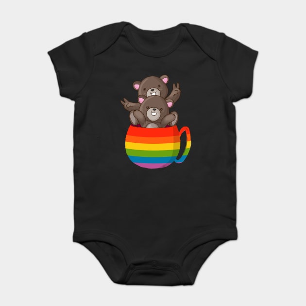 Bear Rainbow Flag Bears Cup Gay Pride graphic Baby Bodysuit by creative